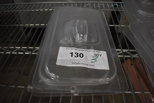 3 Clear Poly 1/3 Size Drop In Bin Lids. 3 Times Your Bid!