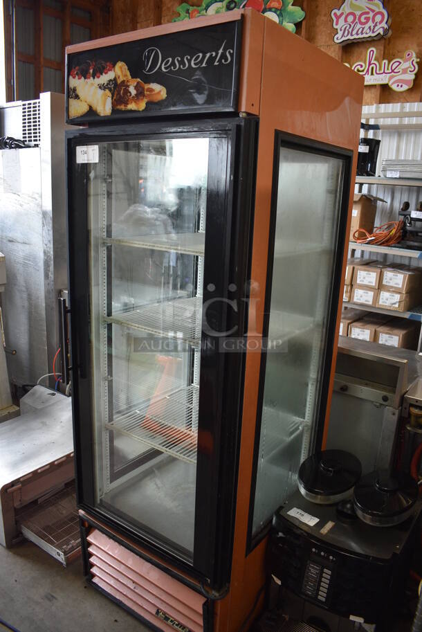 NICE! 2010 True Model G4SM-23 Metal Commercial Single Door Reach In Dessert Case Cooler Merchandiser w/ Poly Coated Racks. 115 Volts, 1 Phase. 27x31x79. Tested and Does Not Power On - Image 7 of 7