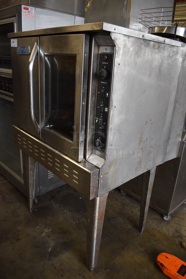 FANTASTIC! Royal Stainless Steel Commercial Floor Style Gas Powered Full Size Convection Oven w/ Solid Door, View Through Door and Metal Oven Racks on Metal Legs. 38x41x62 - Image 2 of 7