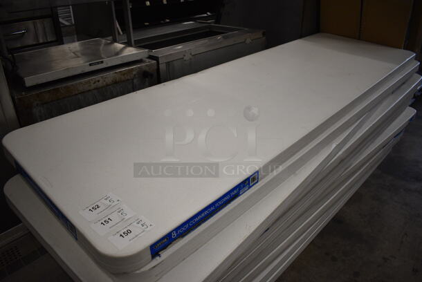 5 Lifetime White Poly and Metal 8' Commercial Folding Table. 96x29.5x30. 5 Times Your Bid! - Image 1 of 5
