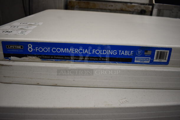 5 Lifetime White Poly and Metal 8' Commercial Folding Table. 96x29.5x30. 5 Times Your Bid! - Image 3 of 5