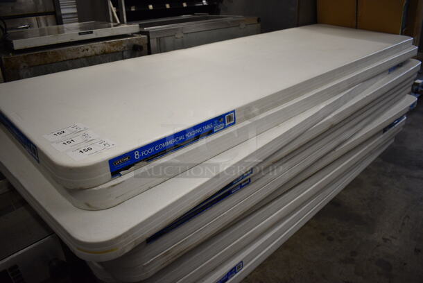5 Lifetime White Poly and Metal 8' Commercial Folding Table. 96x29.5x30. 5 Times Your Bid! - Image 4 of 5