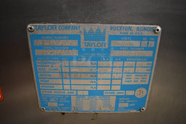 FANTASTIC! Taylor Model 754-27 Stainless Steel Commercial Floor Style Air Cooled 2 Flavor w/ Twist Soft Serve Ice Cream Machine on Commercial Casters. 208-230 Volts, 1 Phase. 26x33x60 - Image 4 of 9