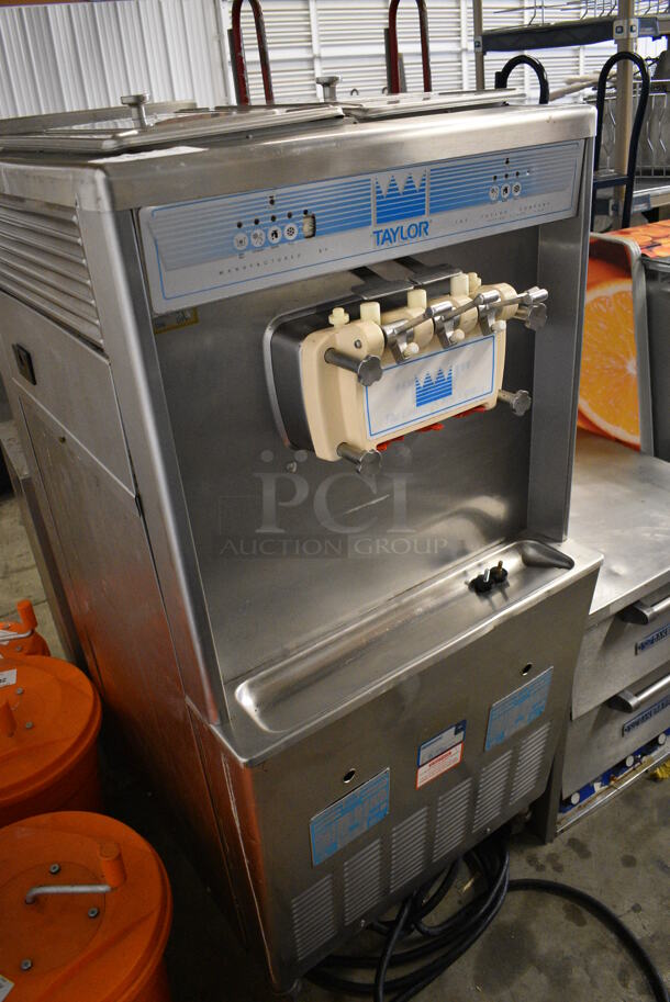 FANTASTIC! Taylor Model 754-27 Stainless Steel Commercial Floor Style Air Cooled 2 Flavor w/ Twist Soft Serve Ice Cream Machine on Commercial Casters. 208-230 Volts, 1 Phase. 26x33x60 - Image 6 of 9