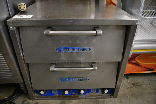 WOW! Baker's Pride Model DP2 Stainless Steel Commercial Countertop Electric Powered Double Deck Pizza Oven w/ Cooking Stones. 208 Volts. 26x29x24 - Image 1 of 9