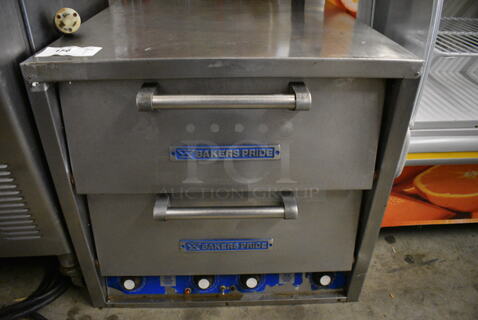 WOW! Baker's Pride Model DP2 Stainless Steel Commercial Countertop Electric Powered Double Deck Pizza Oven w/ Cooking Stones. 208 Volts. 26x29x24