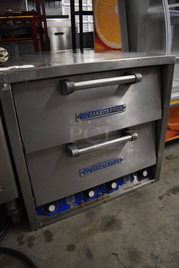 WOW! Baker's Pride Model DP2 Stainless Steel Commercial Countertop Electric Powered Double Deck Pizza Oven w/ Cooking Stones. 208 Volts. 26x29x24 - Image 3 of 9