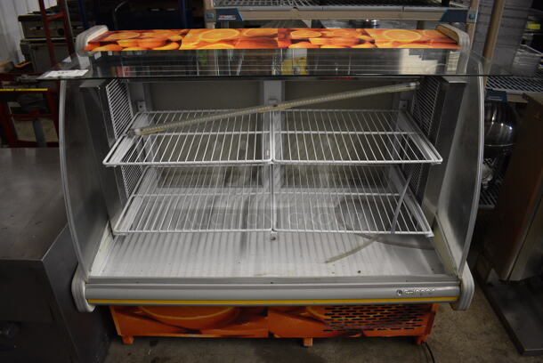 NICE! Gelopar Metal Commercial Floor Style Open Grab N Go Merchandiser Display Case w/ Poly Coated Racks. 49x25x44. Tested and Working!