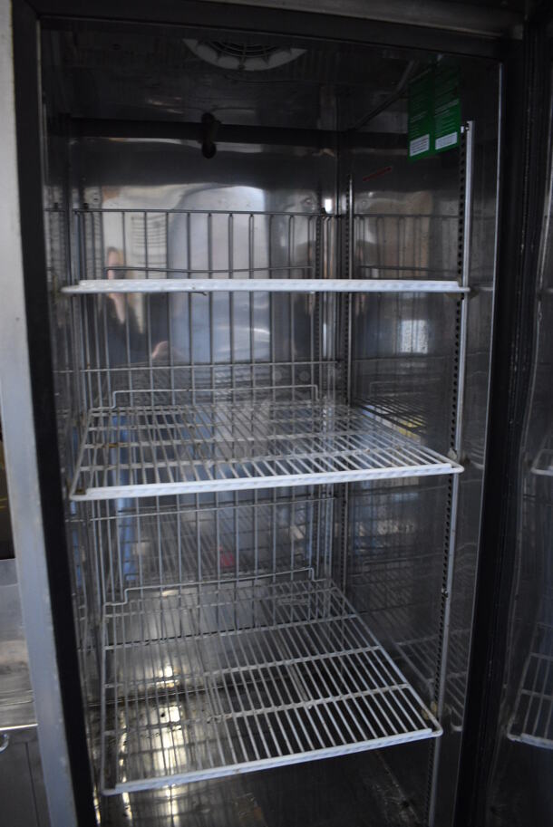 GREAT! Turbo Air Model MSF-23NM Stainless Steel Commercial Single Door Reach In Freezer w/ Poly Coated Racks on Commercial Casters. 110-120 Volts, 1 Phase. 27x30.5x83. Tested and Working! - Image 5 of 6