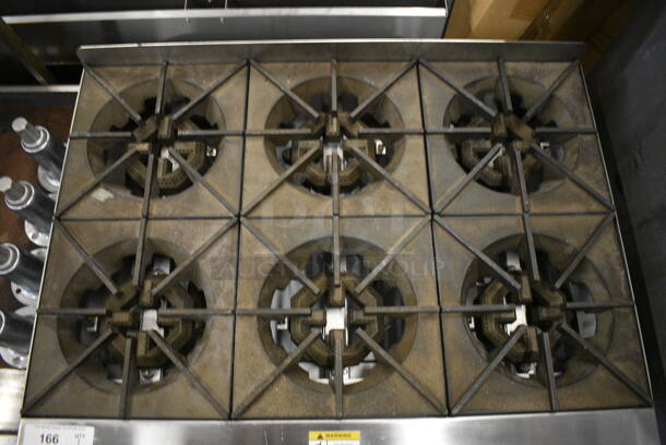 BRAND NEW! GREAT! Globe Stainless Steel Commercial Countertop Gas Powered 6 Burner Range. 36x26.5x15 - Image 4 of 6