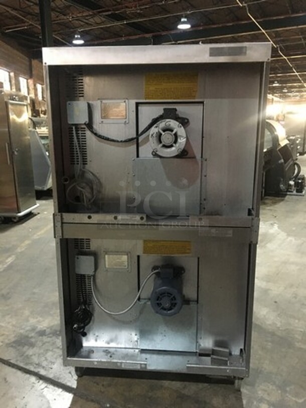 WOW! Duke Double Stacked Natural Gas Powered Heavy Duty Convection Oven! 6/13 Edition! With One View Through Door & One Solid Door! With Metal Racks! On Commercial Casters! 2 X Your Bid! Makes One Unit! - Image 4 of 10