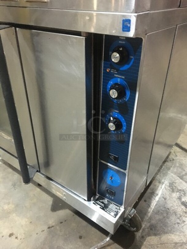 WOW! Duke Double Stacked Natural Gas Powered Heavy Duty Convection Oven! 6/13 Edition! With One View Through Door & One Solid Door! With Metal Racks! On Commercial Casters! 2 X Your Bid! Makes One Unit! - Image 8 of 10
