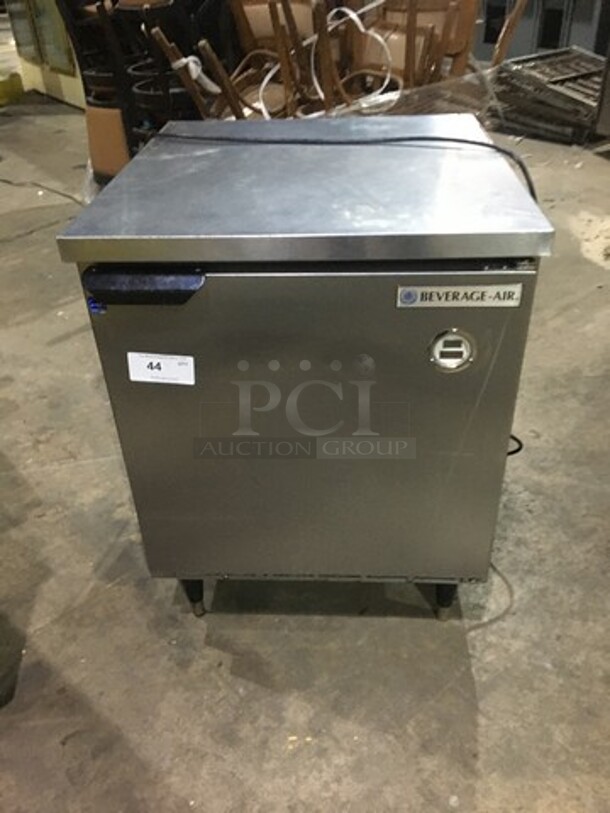 Beverage Air One Door Refrigerated Lowboy Cooler Worktop! Model WTR27A! 115V 1 Phase! On Casters! 