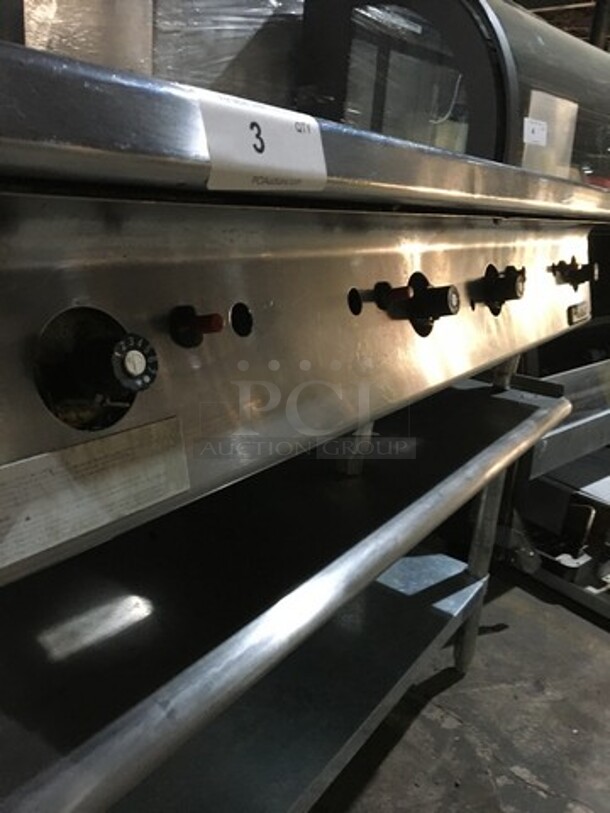 Nice! Garland Natural Gas Powered 48 Inch Flat Grill! On Stainless Steel Equipment Stand! With Underneath Storage Space! - Image 7 of 10