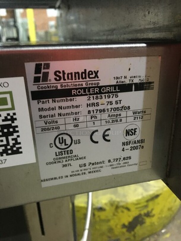 APW Wyott Heavy Duty Commercial Hot Dog Roller Machine! Model HRS75ST Serial 8179618020511! 208/240V 1 Phase! - Image 7 of 8