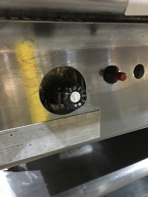 Nice! Garland Natural Gas Powered 48 Inch Flat Grill! On Stainless Steel Equipment Stand! With Underneath Storage Space! - Image 8 of 10