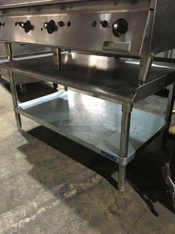 Nice! Garland Natural Gas Powered 48 Inch Flat Grill! On Stainless Steel Equipment Stand! With Underneath Storage Space! - Image 9 of 10