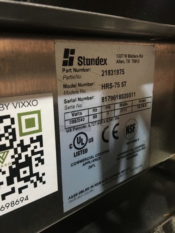 APW Wyott Heavy Duty Commercial Hot Dog Roller Machine! Model HRS75ST Serial 817961705208! 208/240V 1 Phase! - Image 7 of 8