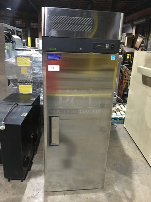 Turbo Air All Stainless Steel One Door Reach In Freezer! Model M3F24-1N! 115V 1 Phase! On Commercial Casters!  - Image 1 of 11