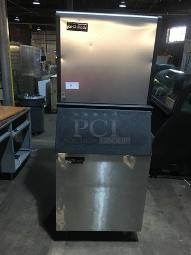 Nice! Ice-O-Matic Commercial 1000Lbs Ice Machine! One Ice-O-Matic Ice Bin! Model ICE1006HW6 Serial 15071280011677! 208/230V 1 Phase! On Legs! 2 X Your Bid Makes One Unit!  - Image 1 of 9