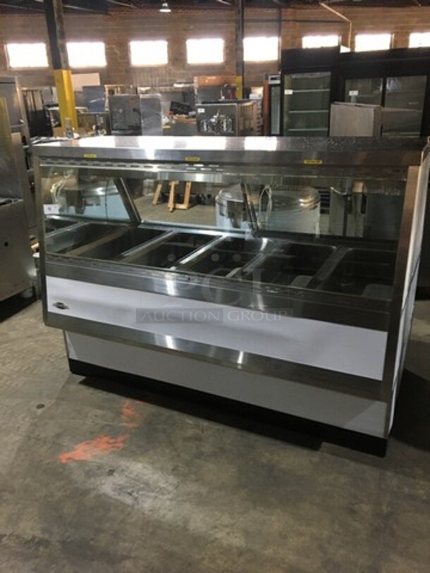 Nice! Federal Electric Powered 5 Well Hot Food Display Case Merchandiser! Each Well Controlled Individually! Full Enclosed With Back Access Doors! With Serving Board! Model 6DH Serial 855912! 110/220V 1 Phase! 