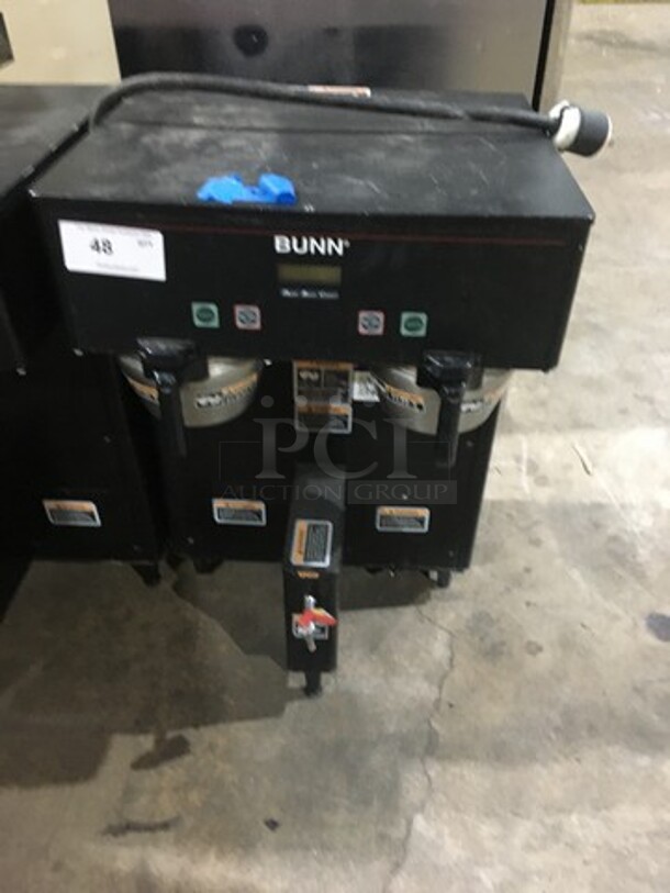 Bunn Dual Section Commercial Coffee Brewing Machine! Digital Control! With Hot Water Line! Model Dual TF DBC Serial 129049! 120/208/240V 1 Phase! 