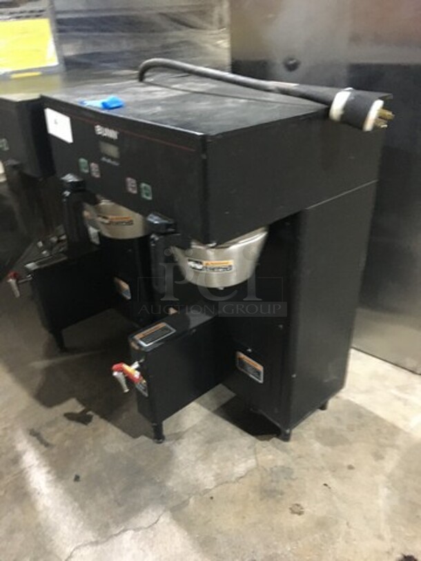 Bunn Dual Section Commercial Coffee Brewing Machine! Digital Control! With Hot Water Line! Model Dual TF DBC Serial 129049! 120/208/240V 1 Phase!  - Image 2 of 10