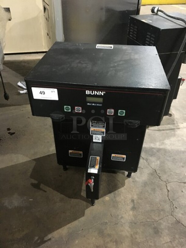 Bunn Dual Section Commercial Coffee Brewing Machine! Digital Control! With Hot Water Line! Model Dual TF DBC Serial 108348! 120/208/240V 1 Phase! 
