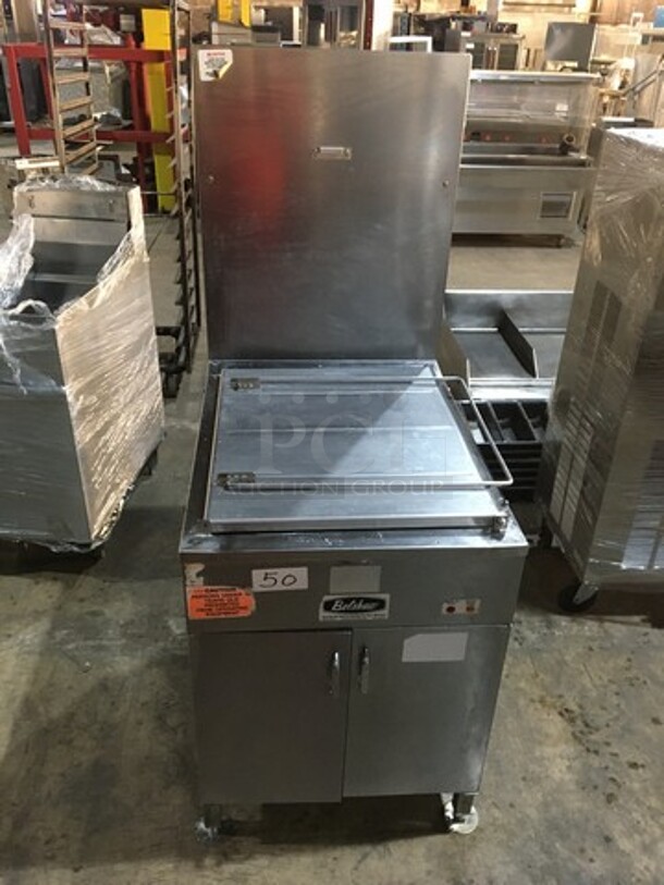 Amazing! Belshaw Natural Gas Powered Commercial Donut Deep Fat Fryer! Model 718TCG! All Stainless Steel! On Legs! 