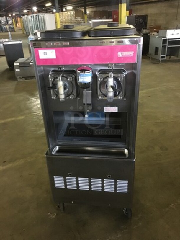 Sweet! Taylor 2 Handle Coolata/Slush/Margarita Machine! Dunkin Donuts Edition! Model 342D-27 Serial K4051521! 208/230V 1 Phase! On Commercial Casters! 