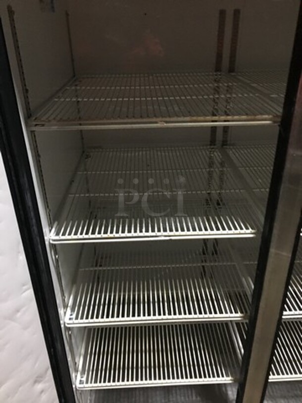 WOW! True 2 Door Stainless Steel Reach In Cooler! With Poly Coated Racks! Model TG2R-2S Serial 7610307! 115V 1 Phase! On Commercial Casters!  - Image 6 of 10