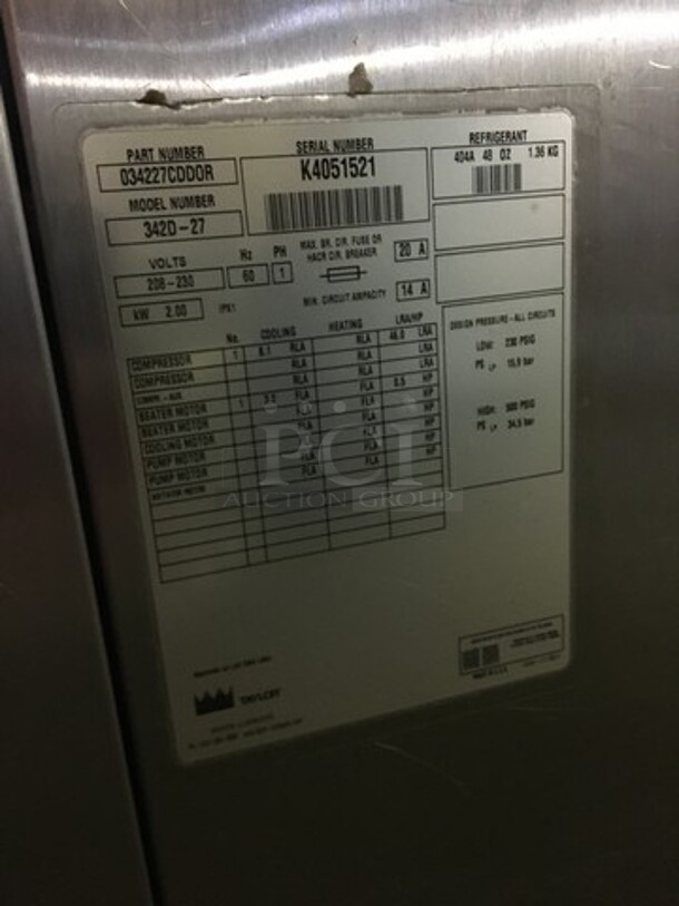 Sweet! Taylor 2 Handle Coolata/Slush/Margarita Machine! Dunkin Donuts Edition! Model 342D-27 Serial K4051521! 208/230V 1 Phase! On Commercial Casters!  - Image 6 of 9