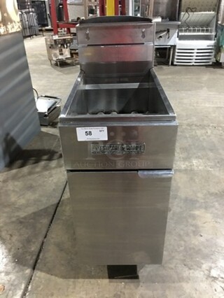 American Range Natural Gas Powered 3 Burner Deep Fat Fryer! All S.S.! On Legs! 