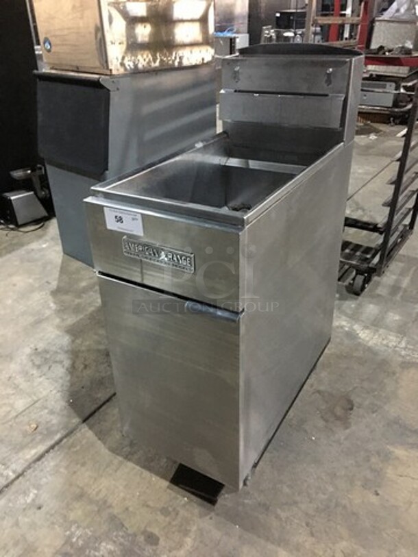 American Range Natural Gas Powered 3 Burner Deep Fat Fryer! All S.S.! On Legs!  - Image 8 of 9