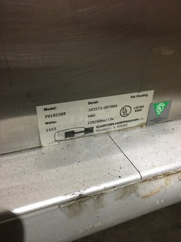 WOW! Carter Hoffman All Stainless Steel One Door Food Warmer/Proofer Cabinet! Holds 30 Full Size Trays! Model PH1825NY Serial 383575092004! 120V 1 Phase! On Commercial Casters! - Image 8 of 9