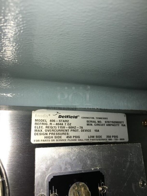 Delfield One Door Refrigerated Lowboy Cooler Worktop! Model 406-STAR2 Serial 0707152002077! 115V 1 Phase!  - Image 7 of 8