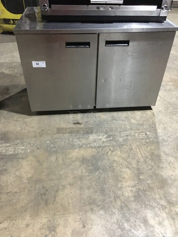 Sweet! Delfield 2 Door Refrigerated Lowboy Cooler Worktop! Model UC4048-STAR Serial 0410036100797-T! 115V 1 Phase! On Casters!  - Image 1 of 8