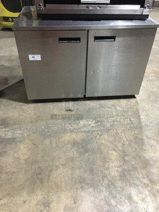 Sweet! Delfield 2 Door Refrigerated Lowboy Cooler Worktop! Model UC4048-STAR Serial 0410036100797-T! 115V 1 Phase! On Casters! 
