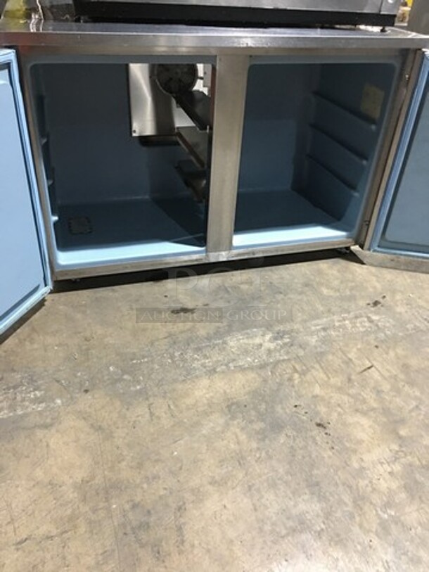 Sweet! Delfield 2 Door Refrigerated Lowboy Cooler Worktop! Model UC4048-STAR Serial 0410036100797-T! 115V 1 Phase! On Casters!  - Image 5 of 8