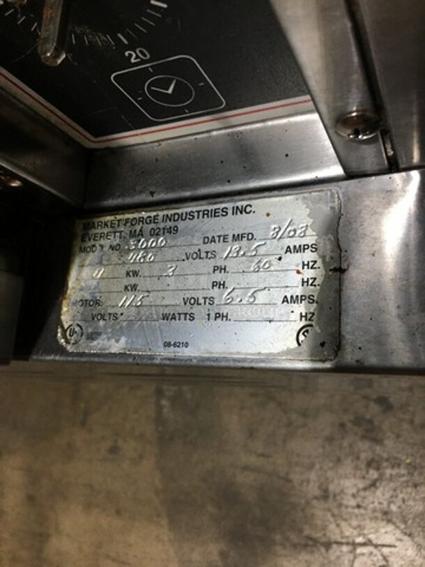 Market Forge Heavy Duty Commercial Electric Powered Full Size Convection Oven! Model 3000! 480V 3 Phase! On Legs!  - Image 9 of 10