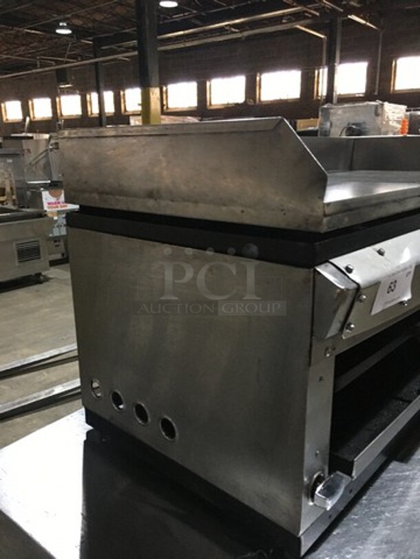 Great! Rare Find! All Stainless Steel Natural Gas Powered 40 Inch Flat Grill With Cheese Melter Combo!  - Image 2 of 10