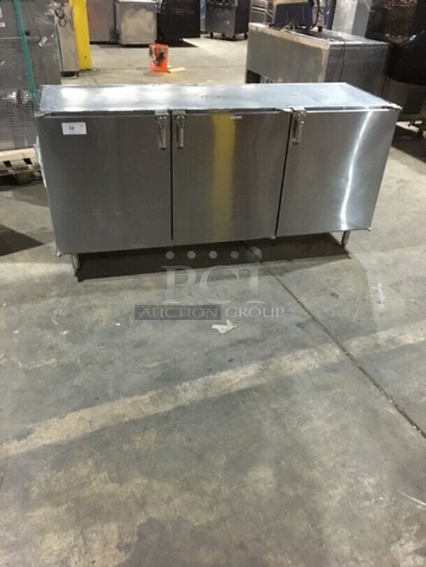 Nice! Glas Tender All Stainless Steel Refrigerated Bar Back Cooler! Model LP72-L6-SN Serial 404169479N! 120V 1 Phase! On Legs! Remote Compressor/No Compressor! 