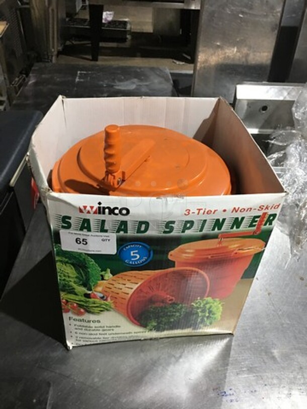 Winco 3 Tier Salad Spinner! 5 Gallon Capacity! 
