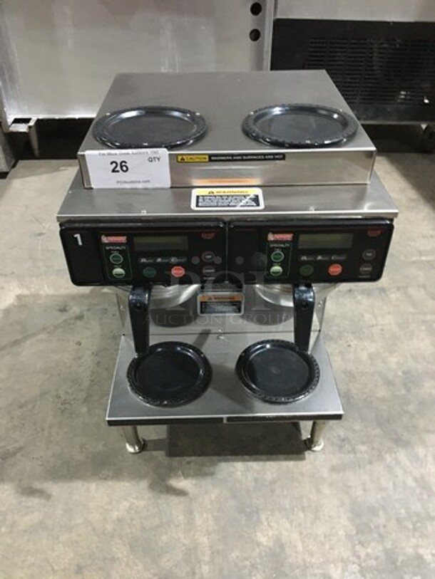Nice! Bunn Commercial 4 Station Coffee Brewing Machine! Dunkin Donuts Edition! With Digital Controls! Model AXIOM2/2 Twin Serial AXTN018535! 120/208/240V 1 Phase! 