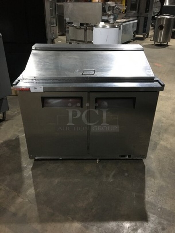 Universal Coolers All Stainless Refrigerated Mega Top Sandwich Prep Table! Model SCLM2 Serial D1607M707TSSU48K006! 110V 1 Phase! On Commercial Casters! 