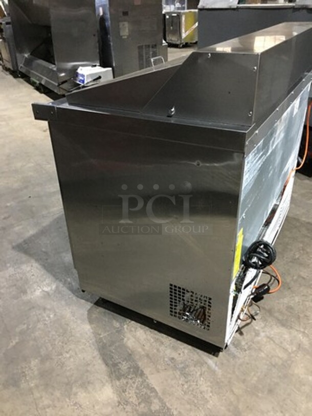 Universal Coolers All Stainless Refrigerated Mega Top Sandwich Prep Table! Model SCLM2 Serial D1607M707TSSU48K006! 110V 1 Phase! On Commercial Casters!  - Image 3 of 10