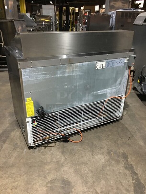 Universal Coolers All Stainless Refrigerated Mega Top Sandwich Prep Table! Model SCLM2 Serial D1607M707TSSU48K006! 110V 1 Phase! On Commercial Casters!  - Image 4 of 10
