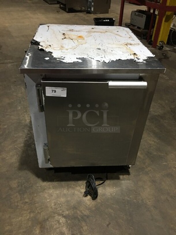 NEW NEVER USED! Leader One Door Refrigerated Lowboy Cooler Worktop! With Pan Rack Holder Inside! Model LB27R Serial PP102308! 115V 1 Phase! Remote Compressor/No Compressor! On Commercial Casters! 