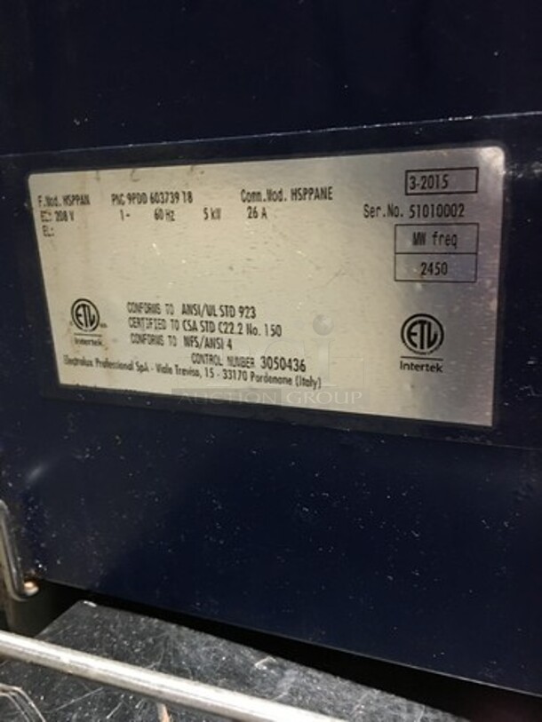 NICE! 2015 Electrolux HSG Infrared Panini Press Grill! Model HSPPAN Serial 51010002! 208V 1 Phase!  - Image 7 of 8