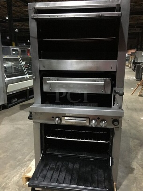 Nice! Jade Range Natural Gas Powered Upright Char Broiler Grill! With Double Oven! All S.S. Body!  - Image 4 of 9